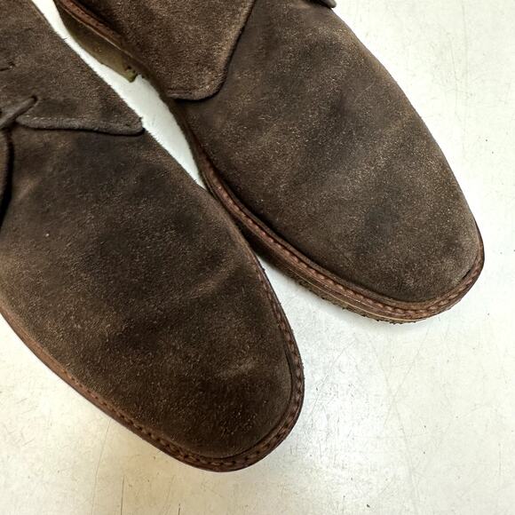 VGUC Crockett & Jones Brown Suede Plain Toe Derby Bench Made in England 10.5 D main image 8